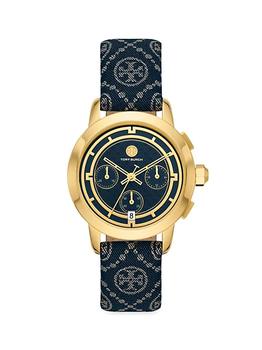 推荐The Tory Goldtone Stainless Steel & Jacquard Strap Watch商品