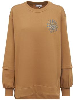 Ganni | Logo Cotton Jersey Sweatshirt商品图片,4.9折