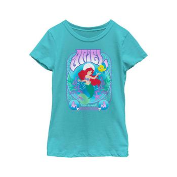 Disney | Girl's The Little Mermaid Ariel Flounder Poster Child T-Shirt商品图片,独家减免邮费
