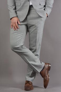 推荐Grey Pale Blue Check Slim Trouser商品