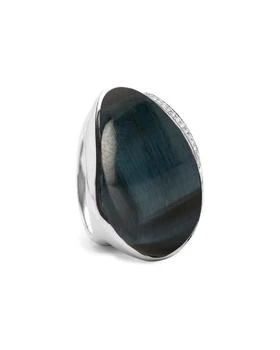 Ippolita | IPPOLITA Scultura Silver 23.10 cttw. Diamond & Cabochon Tiger's Eye Ring,商家Premium Outlets,价格¥3933