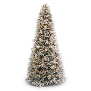 Seasonal | Pine and Pampas 10' Pre-Lit Flocked PE Mixed PVC Tree, 11880 Tips, 114 Pieces Pampas, 800 Warm LED, EZ-Connect, Remote, Storage Bag,商家Macy's,价格¥32429