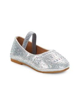 商品Badgley Mischka | Girl's Embellished Mary Jane Flats,商家Saks OFF 5TH,价格¥143图片