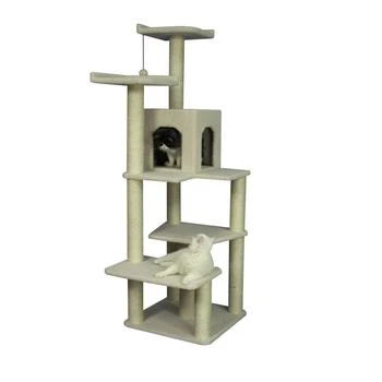 Real Wood 6-Level Cat Tree, With Condo and Two Perches