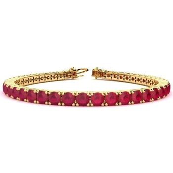 SSELECTS | 14 1/3 Carat Ruby Tennis Bracelet In 14 Karat Yellow Gold, 8 Inches,商家Premium Outlets,价格¥36776