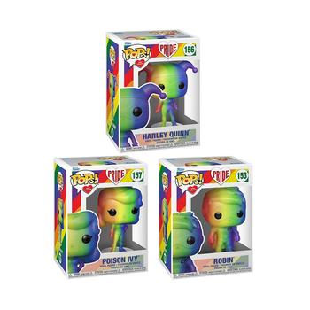商品Pop Heroes DC Pride Collectors Set Rainbow Glitter 3 Figure Set Harley Quinn Poison Ivy Robin图片
