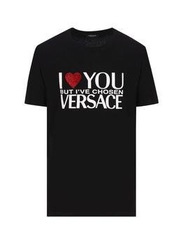 范思哲t恤新款, Versace | Versace Logo Printed Crewneck T-Shirt商品图片 5.7折