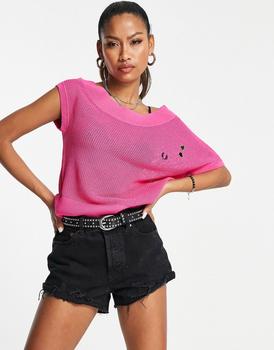 Fred Perry | Fred Perry x Amy Winehouse one shoulder knitted top in pink商品图片,