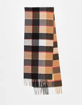 推荐Boardmans woven check fringe scarf in multi商品