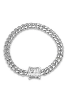 HMY JEWELRY | 18K Gold Plated Stainless Steel Cubic Zirconia Box Lock Chain Bracelet,商家Nordstrom Rack,价格¥338