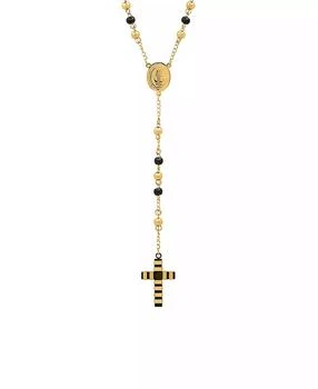 STEELTIME | Men's 18k Gold Plated Stainless Steel and Ion Plating Rosary Necklace,商家Macy's,价格¥463