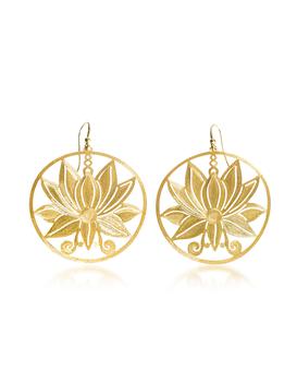 Stefano Patriarchi 帕特雅克 | Etched Golden Silver Large Loto Earrings商品图片,7.2折