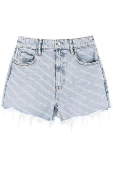 推荐Alexander wang logo printed denim shorts商品