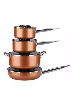 推荐Gourmet Edge Stackable Stainless Steel Nonstick Cookware Set, Pots W/ Lids (8 Piece)商品