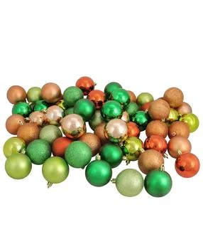 Northlight | 60ct Almond/Kiwi/Burnt Orange/Xmas Green Shatterproof 3-Finish Christmas Ball Ornaments 2.5",商家Macy's,价格¥165