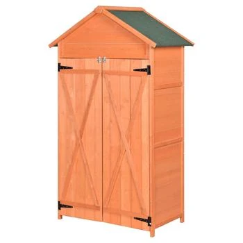 Simplie Fun | Outdoor Storage Shed Wood Tool Shed Waterproof Garden Storage Cabinet,商家Premium Outlets,价格¥2819