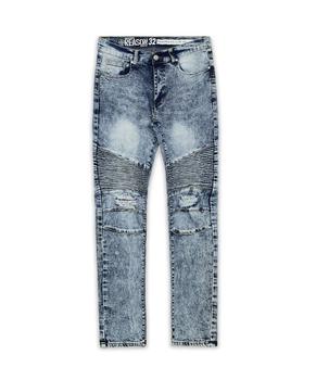 Reason Clothing | David Acid-Wash Moto Jeans商品图片,4折×额外8折, 额外八折