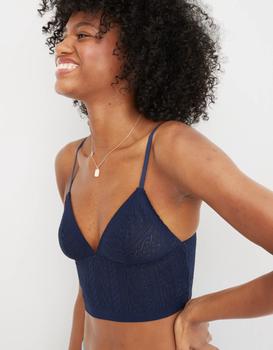 Aerie | Aerie Cable Lace Longline Bralette商品图片,4.9折