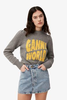 Ganni | GANNI Graphic Puff Shoulder Pullover商品图片,满$175享9折, 满折