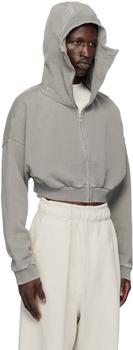 Gray Cropped Full Zip Hoodie – On Sale Now with Up to 71% Off