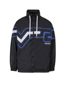 Versace | Versace Greca Logo Printed Drawstring Zipped Jacket商品图片,5.3折