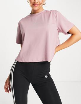 推荐adidas Yoga Elements cropped t-shirt in pink商品