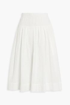 商品June pleated broderie anglaise cotton midi skirt图片