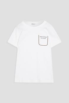 推荐Bead-embellished printed cotton-jersey T-shirt商品