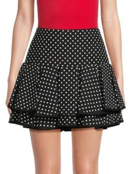 推荐Polka Dot Tiered Mini Skirt商品