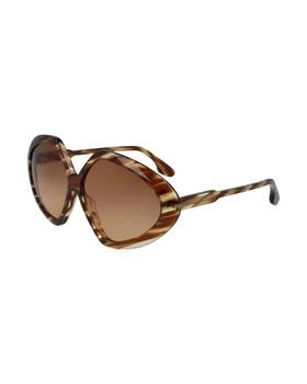 Victoria Beckham | Geometric Oval Chevron Acetate Sunglasses 