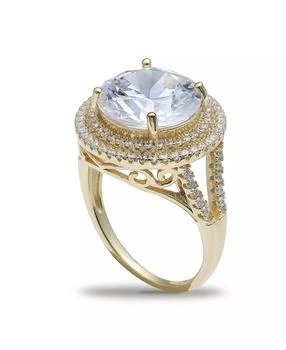 Giani Bernini | Cubic Zirconia Double Pave Halo Ring (7-1/2 ct. t.w.) in 18K Gold Plated Sterling Silver,商家Macy's,价格¥249