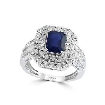 Effy | EFFY® Sapphire (1-1/2 ct. t.w) and Diamond (1/2 ct. t.w) Ring in 14K White Gold (Also Available In Tanzanite),商家Macy's,价格¥8483