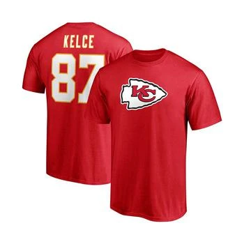 推荐Men's Travis Kelce Red Kansas City Chiefs Player Icon Name and Number T-shirt商品