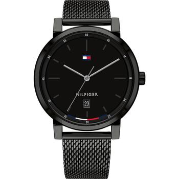 tommy hilfiger手表, Tommy Hilfiger | Men's Black Stainless Steel Mesh Bracelet Watch 43mm商品图片 8折×额外8.5折, 额外八五折