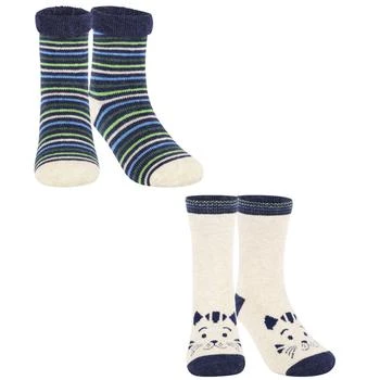 Mayoral | Kitty print and stripes socks set on navy and beige,商家BAMBINIFASHION,价格¥80