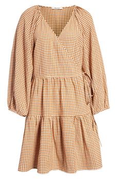 Madewell | Women's Gingham Puff Sleeve Wrap Dress商品图片,2.9折