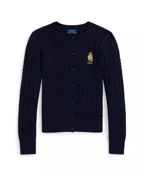 Ralph Lauren | Girls 7-16 Polo Bear Mini-Cable Cardigan,商家Macy's,价格¥457