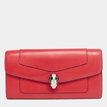 bvlgari包, [二手商品] BVLGARI | Bvlgari Red Leather Serpenti Forever Wallet商品图片 6.3折, 满1件减$100, 满减