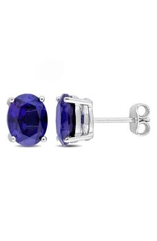 DELMAR | Sterling Silver Created Blue Sapphire Stud Earrings,商家Nordstrom Rack,价格¥638