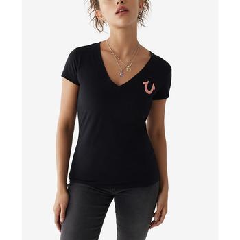 推荐Women's Puff Buddha Slim V-neck T-shirt商品