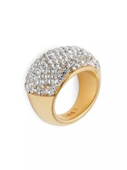 Lele Sadoughi | 14K-Gold-Plated, Clay, & Crystal Domed Ring,商家Saks Fifth Avenue,价格¥1081