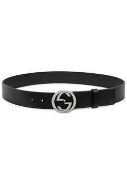 gucci皮带, Gucci | GG black leather belt商品图片 