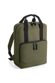 商品Bagbase Cooler Recycled Backpack (Military Green) (One Size)图片