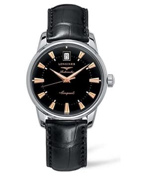 Longines | Longines Heritage Automatic Black Dial Leather Strap Men's Watch L1.611.4.52.2商品图片,7.4折