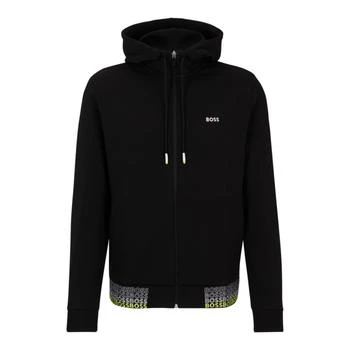 Hugo Boss | Cotton-blend zip-up hoodie with embroidered logos 5折, 独家减免邮费