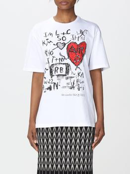 推荐Alexander McQueen t-shirt with graffiti print商品