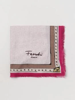 Fendi | Fendi scarf in wool and silk with FF jacquard pattern 