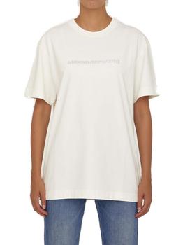 Alexander Wang | Alexander Wang Logo Printed Sequinned Crewneck T-Shirt商品图片,7.4折