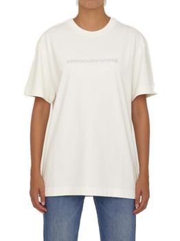 Alexander Wang | Alexander Wang Logo Printed Sequinned Crewneck T-Shirt商品图片,7.4折