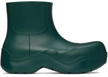 bottega veneta鞋马丁靴, Bottega Veneta | Green Matte Puddle Chelsea Boots商品图片 